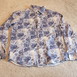 Robert Graham XL Blue Floral LS Dress Shirt‎